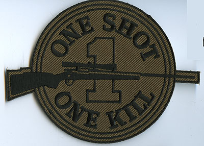 DCU Desert Sniper Hook-and-Loop Toppa Patch Morale ONE SHOT ONE KILL Camo Uniform BDU Militare 
