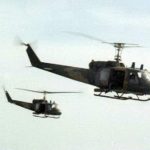 Two 20th SOS choppers on their way to an extraction. (© Jim Green 20th SOS)