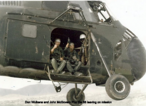 MCGovern and Wolkens at Phu Bia 1968 leaving for a mission.