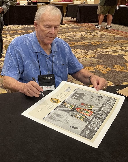 Cliff Newman signing HALO print