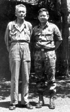 Cambodisan Col Neaksam, Cmdr at La Ban Siek, with ARVN COL Nghia (Photo Courtesy of Fred Lindsey)