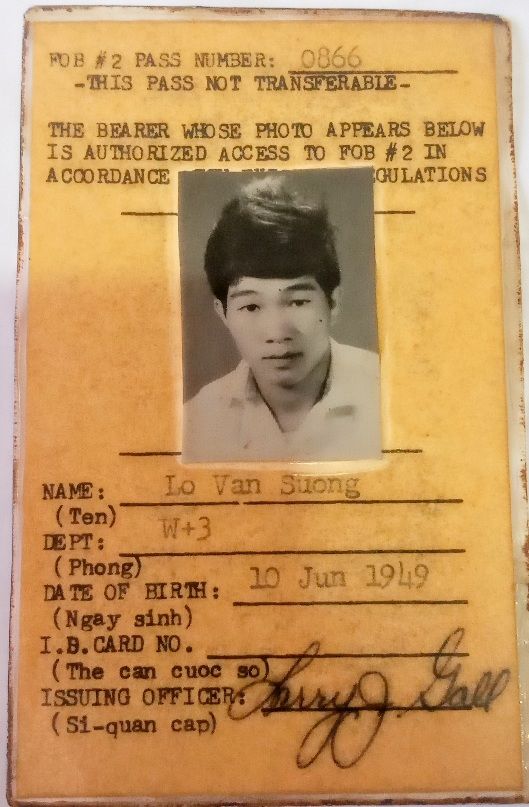 Mr. LO VAN SUONG (an ethnic Thai), who served at FOB #2 in Kontum during the Vietnam War.