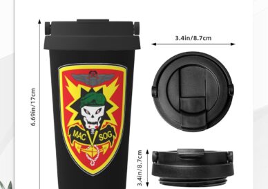 Us Army Macv-Sog Insulated Coffee Mug, Stainless Steel Vacuum Insulated Double Wall Travel Tumbler, 17oz