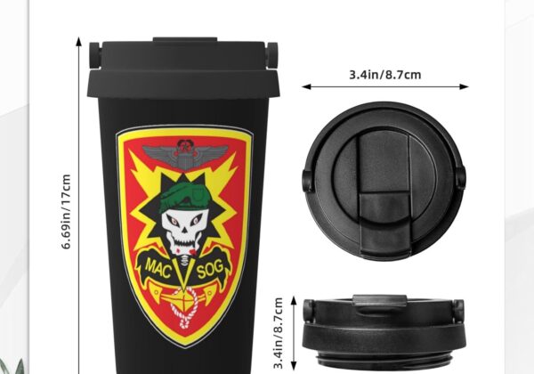 Us Army Macv-Sog Insulated Coffee Mug, Stainless Steel Vacuum Insulated Double Wall Travel Tumbler, 17oz
