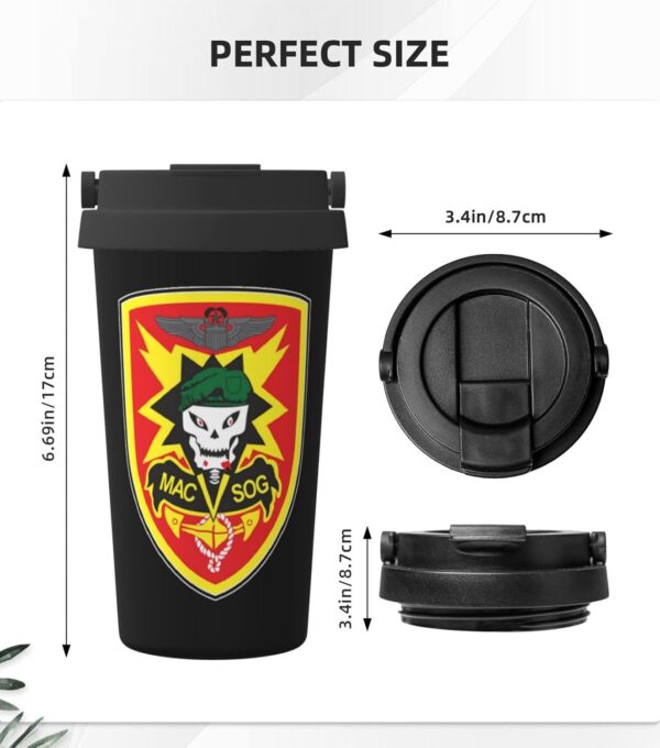 Us Army Macv-Sog Insulated Coffee Mug, Stainless Steel Vacuum Insulated Double Wall Travel Tumbler, 17oz