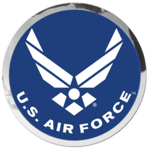 Silver Reflective Sticker - Air Force HAP Wings Symbol 3 Round