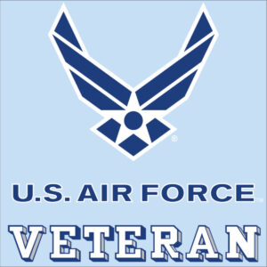 Mylar Decal - Veteran with Air Force HAP WINGS Symbol 3.75 x 3.5