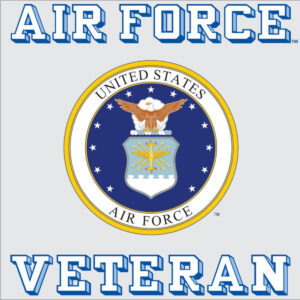 Mylar Decal - Veteran with United States Air Force Emblem 3.75 x 3.75