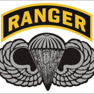 Mylar Decal - Parachutist Badge with Ranger Arc 4.5 x 4