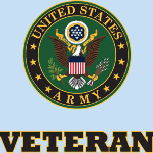 Mylar Decal - Veteran with United States Army Crest 3.75 x 3.5