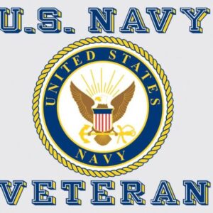 Mylar Decal - Veteran with United States Navy Crest 3.75 x3.5