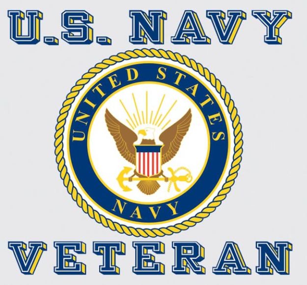 Mylar Decal - Veteran with United States Navy Crest 3.75 x3.5 Mylar Decal - Veteran with United States Navy Crest 3.75 x3.5