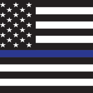 Mylar Decal - American Flag Thin Blue Line (Police) 4.5 x 2.33