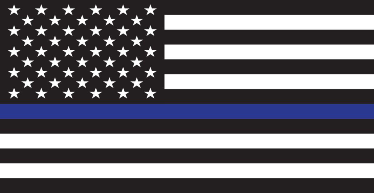 Mylar Decal - American Flag Thin Blue Line (Police) 4.5 x 2.33 Mylar Decal - American Flag Thin Blue Line (Police) 4.5 x 2.33