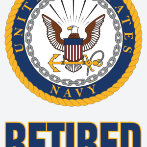 Mylar Decal - Navy Retired 4 x3.75
