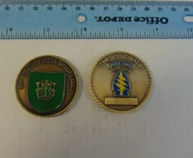 10th Special Forces Group Challenge Coin Round with Flash
