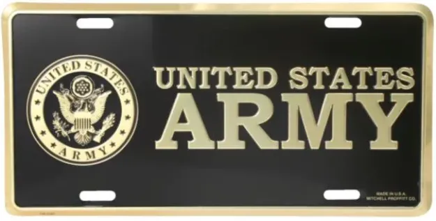 United States Army Crest Embossed Metal License Plate United States Army Crest Embossed Metal License Plate