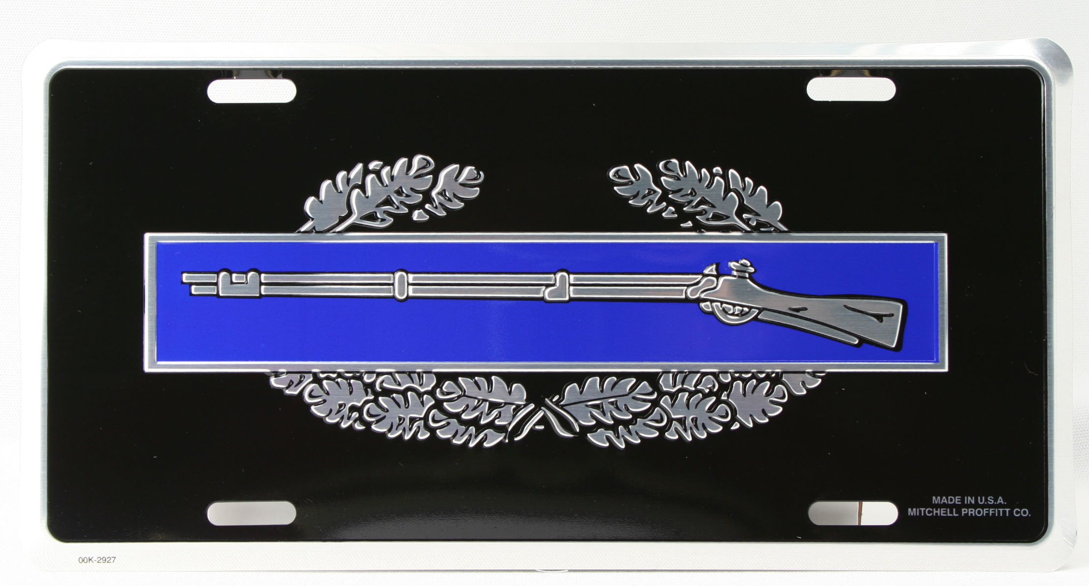 Combat Infantry Badge Embossed Metal License Plate Combat Infantry Badge Embossed Metal License Plate