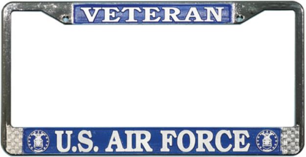 Veteran U.S. Air Force Chrome License Plate Frame Veteran U.S. Air Force Chrome License Plate Frame