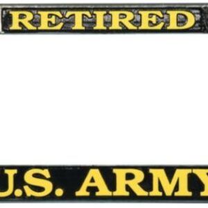 Retired U.S. Army Chrome License Plate Frame