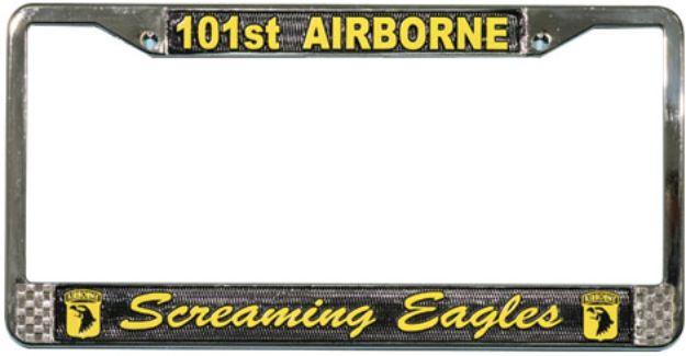 101st Airborne Screaming Eagles Chrome License Plate Frame 101st Airborne Screaming Eagles Chrome License Plate Frame