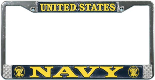 U.S. Navy Chrome License Plate Frame U.S. Navy Chrome License Plate Frame