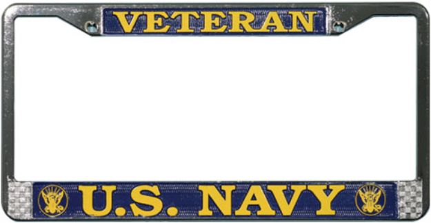 Veteran U.S. Navy Chrome License Plate Frame Veteran U.S. Navy Chrome License Plate Frame