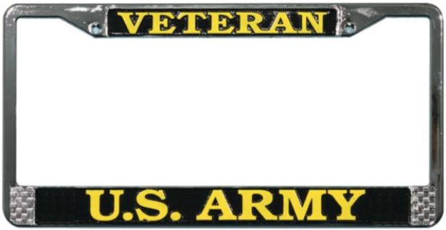 Veteran U.S. Army Chrome License Plate Frame Veteran U.S. Army Chrome License Plate Frame