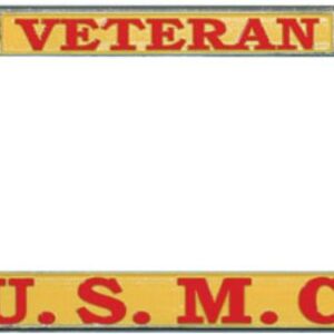 Veteran U.S.M.C. Chrome License Plate Frame