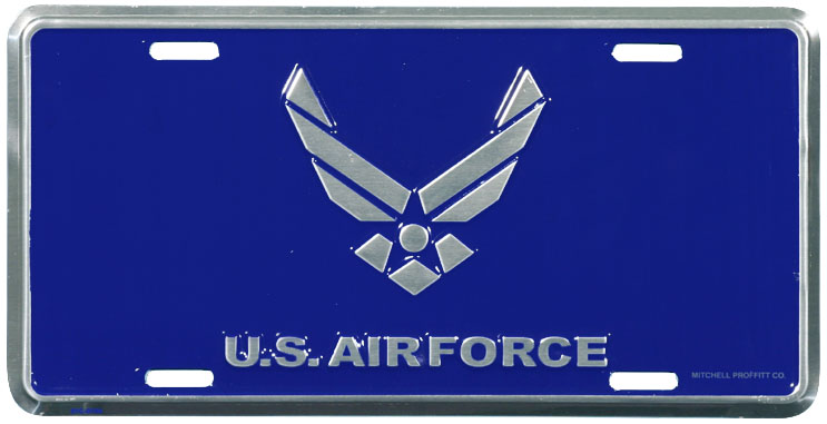 U.S. Air Force HAP Symbol Embossed Metal License Plate U.S. Air Force HAP Symbol Embossed Metal License Plate