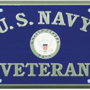 U.S. Navy Veteran with United States Navy Crest Embossed Metal License Plate