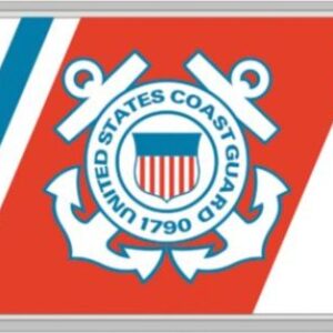 United States Coast Guard Crest on U.S. Coast Guard Racing Stripe Embossed License Plate
