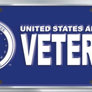 Air Force Veteran with United States Air Force Emblem Embossed Metal License Plate