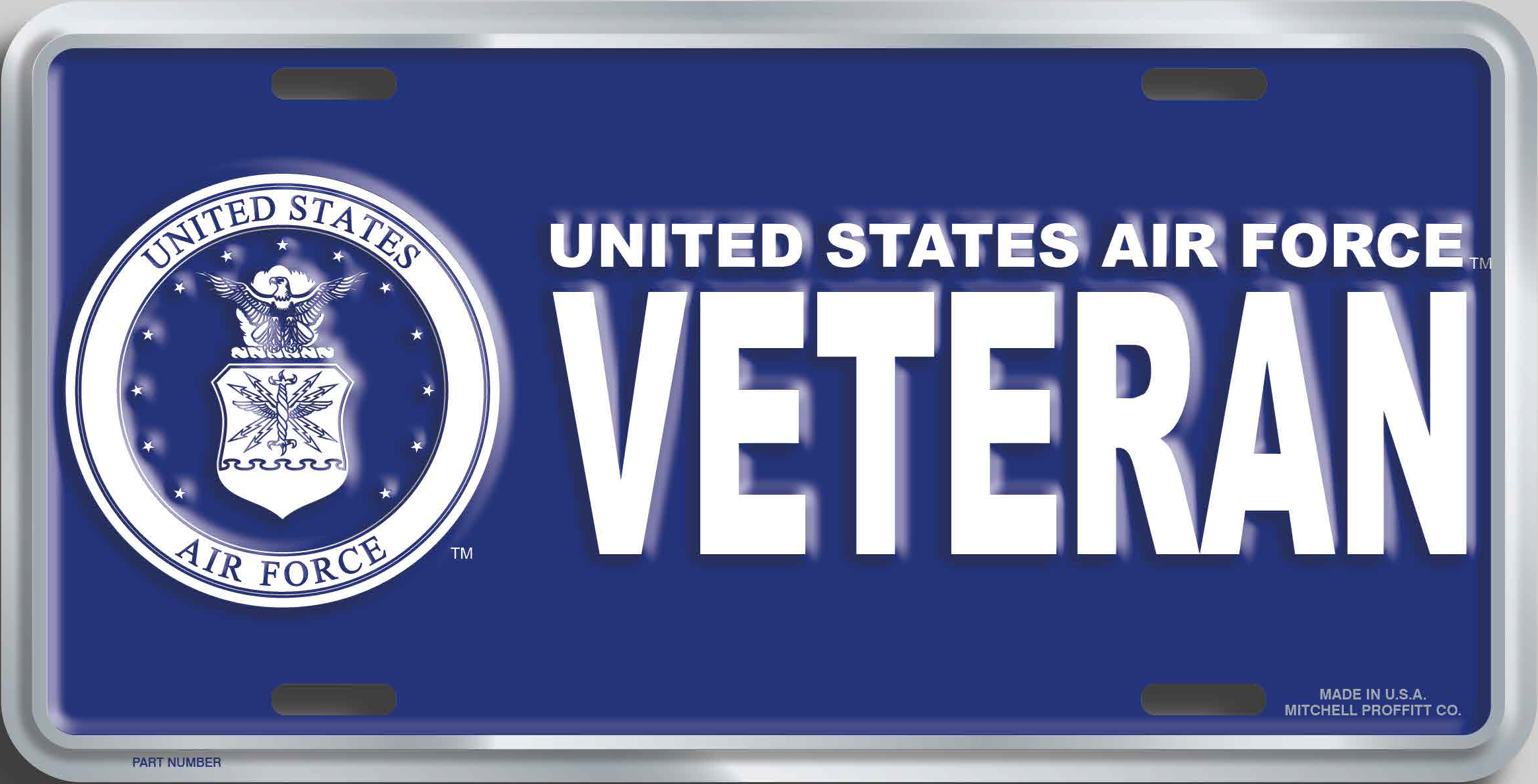 Air Force Veteran with United States Air Force Emblem Embossed Metal License Plate Air Force Veteran with United States Air Force Emblem Embossed Metal License Plate