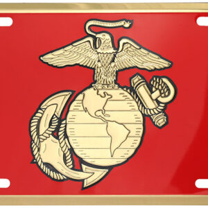 Eagle Globe and Anchor Embossed Metal License Plate