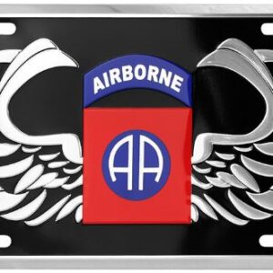 82nd Airborne Division with Wings Embossed Metal License Plate