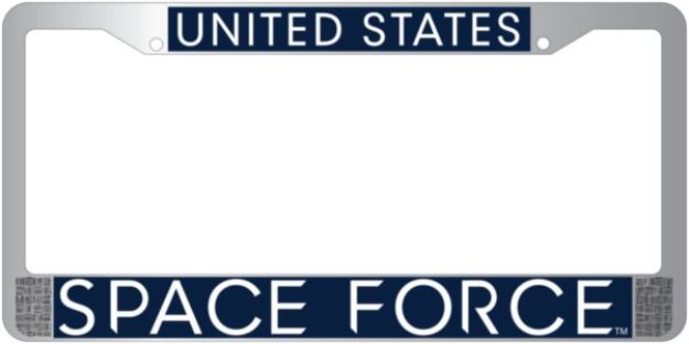 United States Space Force Chrome License Plate Frame United States Space Force Chrome License Plate Frame